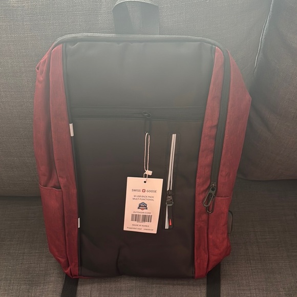 Men's Red and Black Backpack - Picture 1 of 3